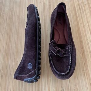 Born leather upper dark brown loafers size 8M